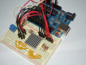 Finished 8x8 LED Matrix Wiring